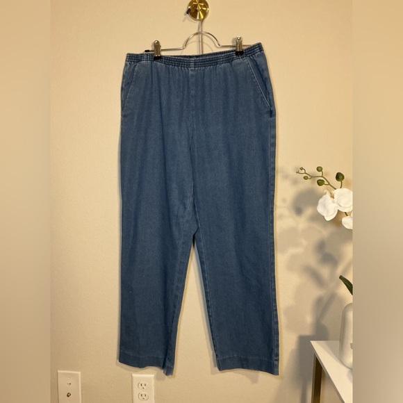 Karen Scott Pants - Karen Scot Casual Blue Denim pull on Pants